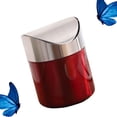 thumbnail image 3 of Stainless Steel Trash Can for Home Use Compact Size Red Color Durable and RustResistant 1pc, 3 of 9