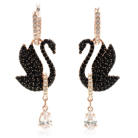 Swarovski Black Swan Drop Earrings