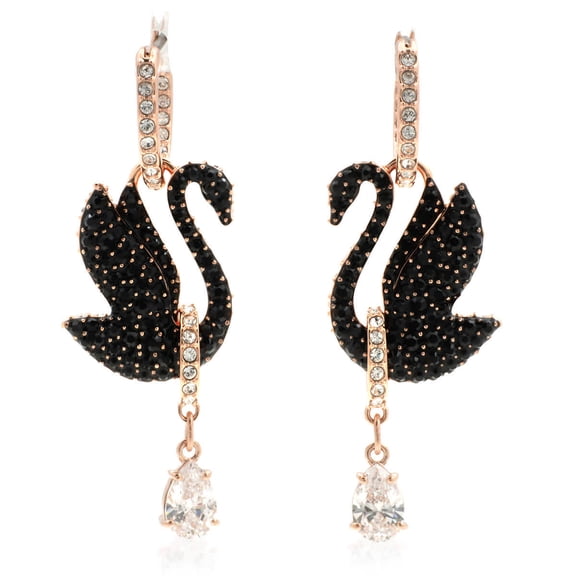 Swarovski Black Swan Drop Earrings