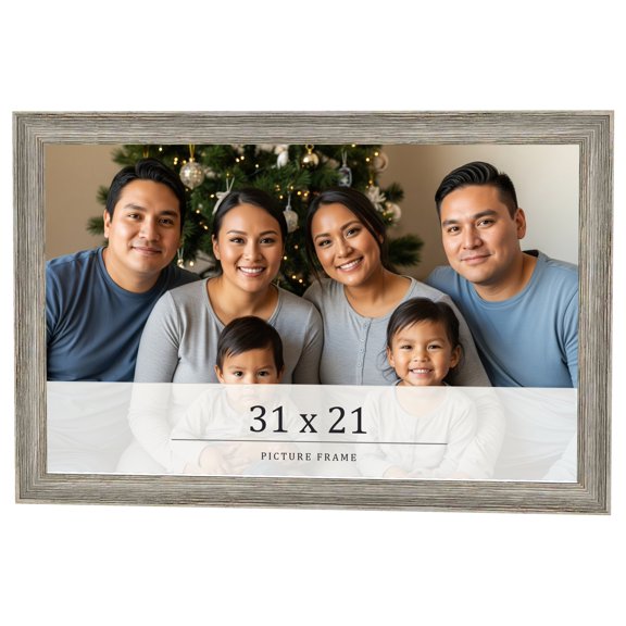 31x21 Frame Grey Solid Wood Picture Frame Width 1 Inches | Interior Frame Depth 0.5 Inches |