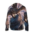 thumbnail image 3 of Uemuo Sunset Cliff Dinosaur Pattern Women's Full Zip UPF 50+ Sun Protection Hoodie Jacket Long Sleeve Sun Shirt Hiking Outdoor Performance with Pockets-X-Large, 3 of 9