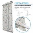 thumbnail image 3 of Vintage Botanical Door Curtains for Door Window, French Sidelight Front Back Door Curtains With Tieback, Birds Branch Watercolor Leaf Kitchen Rod Pocket Drapes Panel, 54"x72", 3 of 5