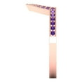 thumbnail image 4 of 0.25 ct Brilliant Round Cut Natural Amethyst 14k Rose Gold Stackable Band SZ 3.5, 4 of 6