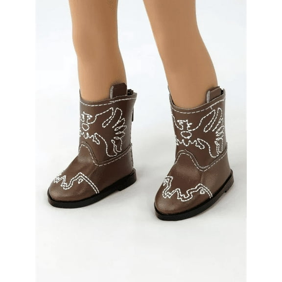 Brown Eagle Cowboy Boot | Compatible with 14 Inch Wellie Wisher Doll Accessories