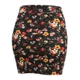 thumbnail image 3 of Doublju Women's Basic Stetch Knit Bodycon Mini Skirt BLACKFLOWER M, 3 of 3