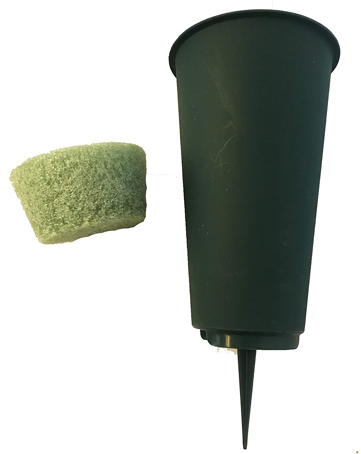 Flat Bottom Cemetery Vase with Floral Foam