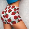 thumbnail image 4 of Wukai Hand Drawn Strawberry Print Pack Biker Shorts for Women Yoga Workout Gym Running Scrunch Active Shorts-Large, 4 of 8
