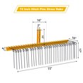 thumbnail image 2 of Garvee 72" Pine Straw Needle Rake, 26 Coil Spring Tines, Durable Powder Coated Steel Tow Behind Landscape Rake with 3 Point Hitch Receiver Attachment Fit for Cat0, Cat1,Cat3 Tractors, Yellow, 2 of 7