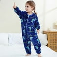 thumbnail image 6 of fnnxnal Kids' Infant Dinosaur Onesie - Blue, 2T, 100% Polyester Warm Sleepwear, Full-Zip Easy-On Loungewear for Toddler Play & Home Use, 6 of 9
