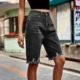 thumbnail image 4 of Women's Denim Ripped Shorts Fashionable Edge Tassel Denim Shorts New Direction on Pants Pants for plus Size Women Designer Pants for Women Denim Knit Pants Woman High Waist Pants Jag Cords Ladies, 4 of 6