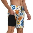thumbnail image 2 of Kdxio Flower Print Men's Swim Trunks with Compression Liner 7 Inch Inseam Quick Dry Swim Shorts, 2 of 7