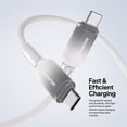 thumbnail image 3 of Powertek Frosty USB-C to USB-C Fast Charging Cable, 6 ft, White, 3 of 6