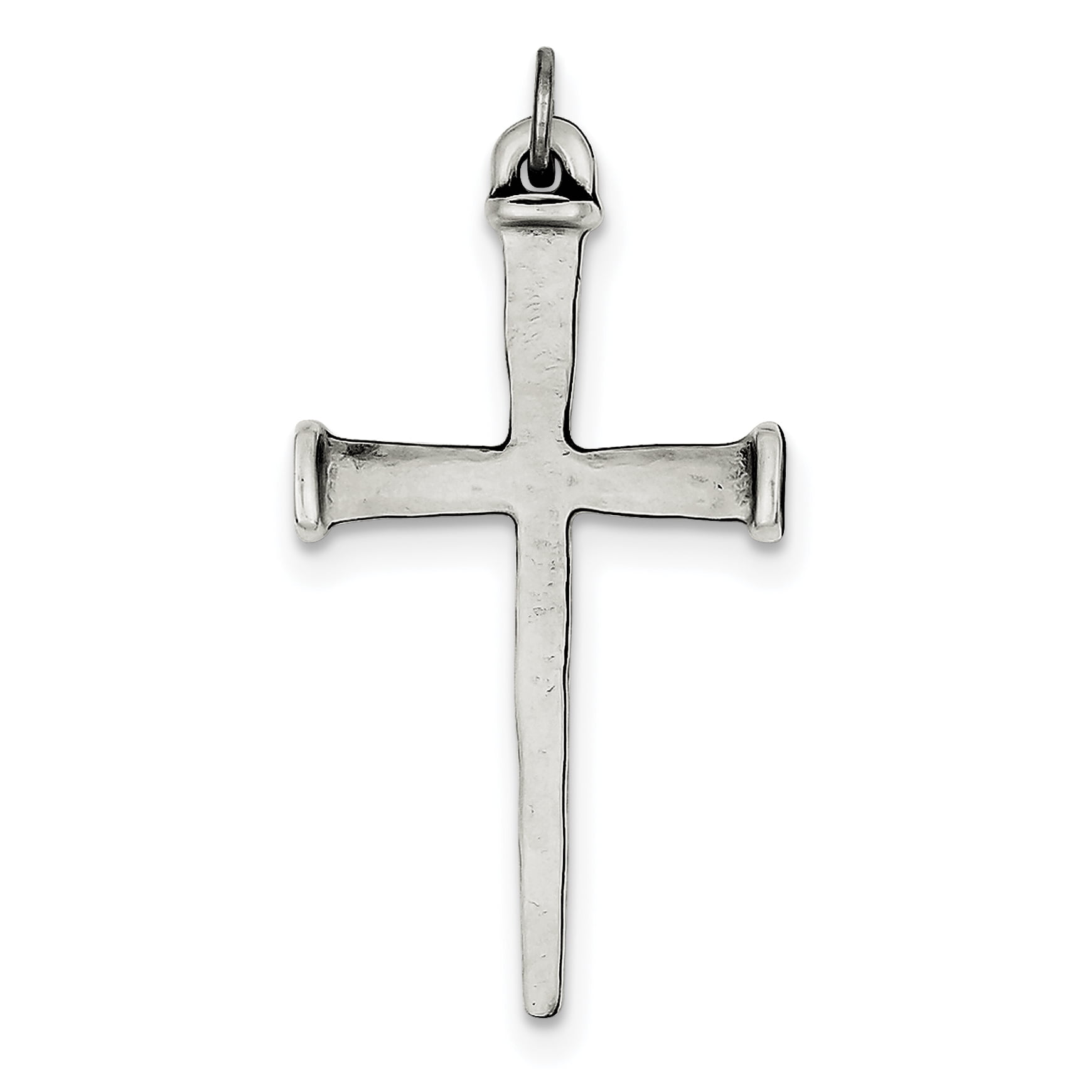 Carat in Karats - Sterling Silver Antiqued Nail Cross Pendant ...