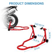 Heavy Duty Motorcycle Stand Lift -900 Lbs Capacity Front & Rear Combo Stands, Adjustable Universal Motorcycle Lift for Repairs, Maintenance & Storage