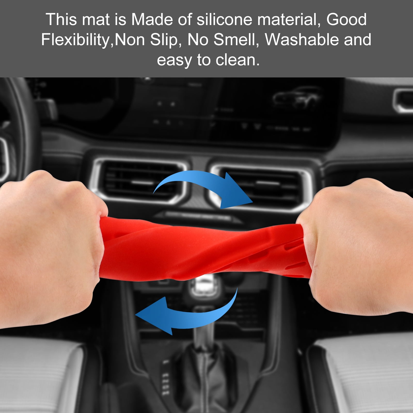 Center Console Wireless Charging Silicone Protective Mat for 2024-2025 Ford Mustang Car Interior Accessories, Red