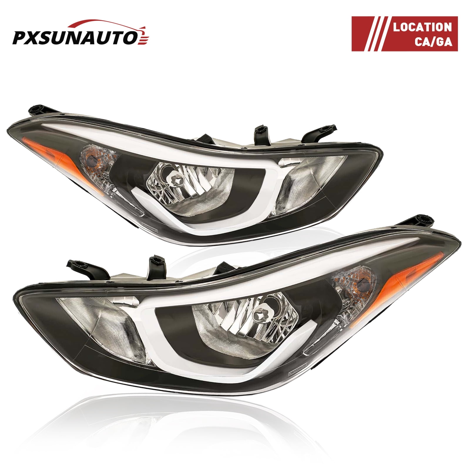 HOUGEET Driver Headlights, Fit for 2014-2016 Hyundai Elantra Sedan Headlight Assembly LED Housing