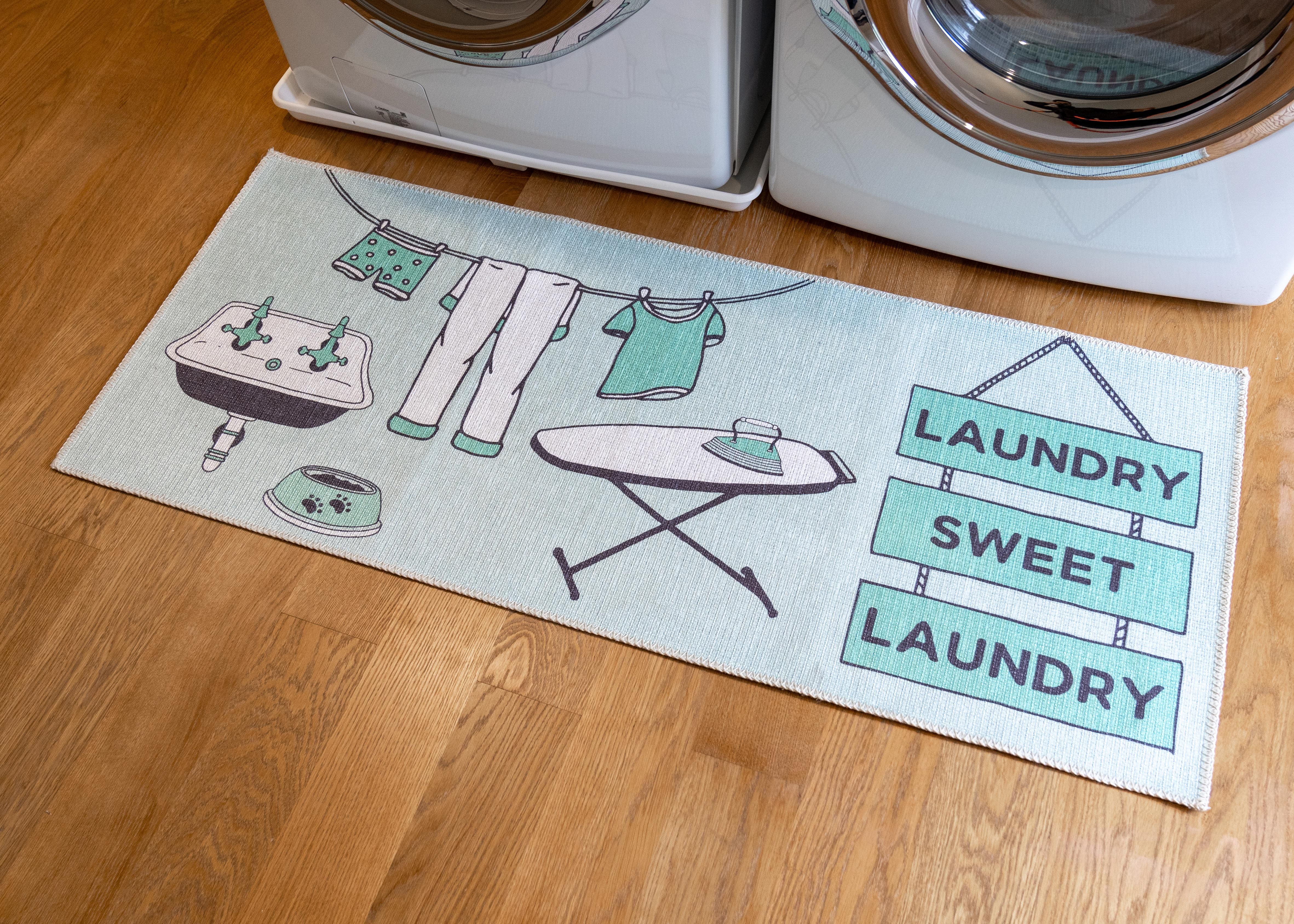 Soft Woven GripBack Woven Printed Rug, Laundry Room Mat Runner