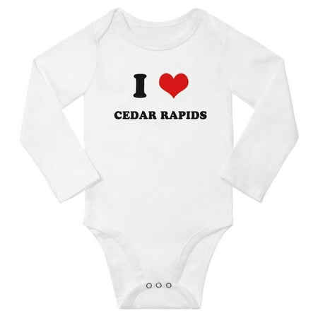 

I Heart Cedar Rapids Love Cute Baby Long One-pieces (White 18-24 Months)