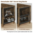 thumbnail image 3 of GIKPAL Dog Crate Furniture with 2 Adjustable Dog Bowls, Dog Kennel Indoor with Lockable Doors, 32" Pet Carrier House for Medium, Brown, 3 of 7