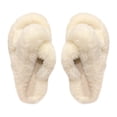 thumbnail image 1 of Zapatillas de casa para mujer, zapatillas peludas para mujer, zapatillas de casa peludas abiertas, zapatillas de invierno para mujer, construcción resistente, 1 of 9