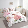 thumbnail image 3 of Feelyou Flower Elf Angel Bedding Comforter Set 7pcs for Kids, Pink Flower Butterfly Queen Bedding Sets, Fairy Tale Princess Reversible Queen Sheet Sets, Microfiber Bedroom Decor, 3 of 8