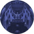 thumbnail image 1 of Ahgly Tapis Rond Lavable en Machine Intérieur Transitionnel Bleu Nuit, 3 Pieds Rond, 1 of 7