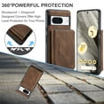 thumbnail image 4 of TECH CIRCLE Detachable Zipper Wallet Case for Google Pixel 8,Magnetic Leather Card Pocket Bag Removable 2 in 1 Case Shockproof Rubber Kickstand Back Cover for Google Pixel 8 6.2" 2023,Brown, 4 of 7