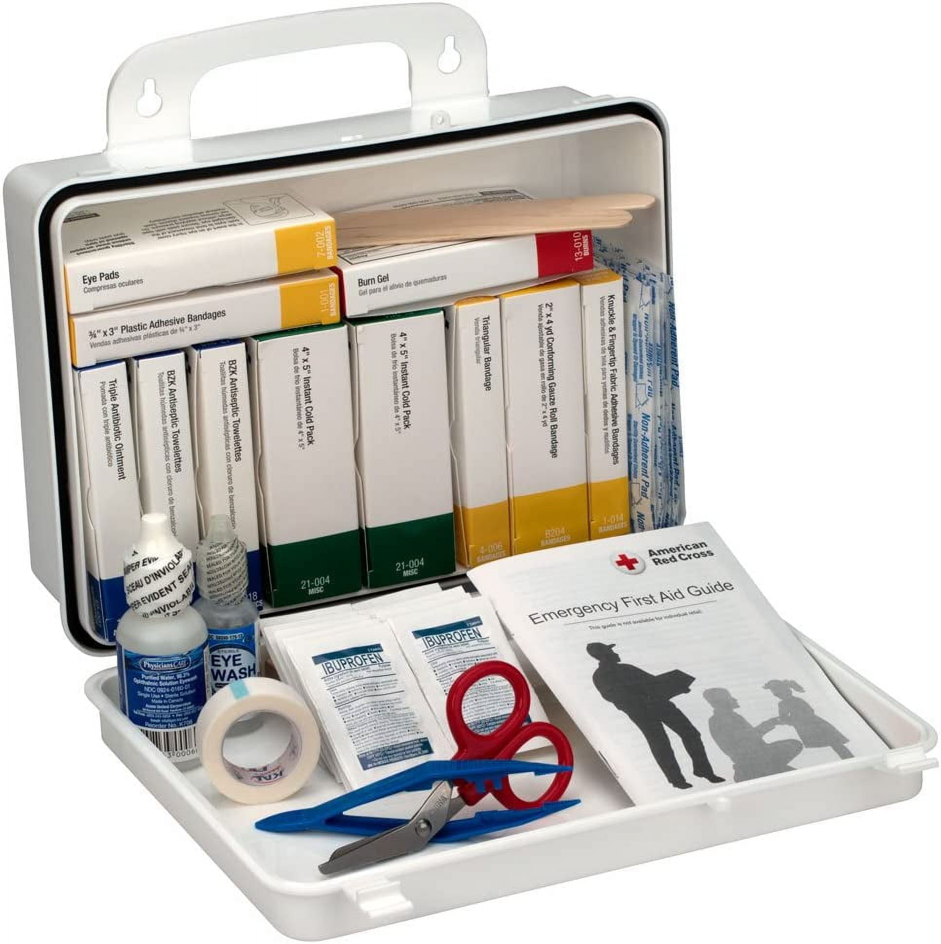 First Aid Kit and Housing, Plastic 86 Components, 25 People Served 253-U/FAO