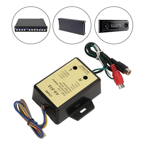 Audio System Output Converter, Durable 2 Channel Line Easy Operation Long Lifespan Stable Performance High Low Impedance Adapter for Car Stereos