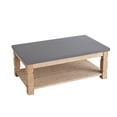 thumbnail image 3 of A&B Home Rectangular Wood Coffee Table with 3 Turned Legs and Low Tier Shef - Natural, Gray Finish, 3 of 5