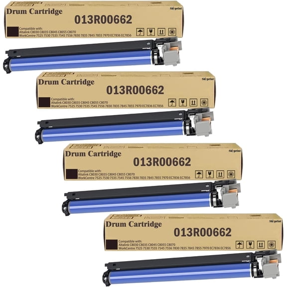 4-Pack 013R00662 Drum Cartridge Replacement for Xerox WorkCentre 7525 7530 7535 7545 7556 7830 7835 7845 7855 7970 EC7836 EC7856 Altalink C8030 C8035 C8045 C8055 C8070 Printer