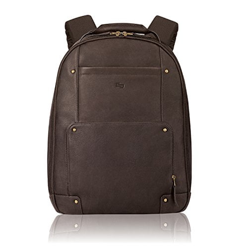 Solo Reade Vintage Leather Backpack. Fully Padded 15.6-Inch Laptop Compartment. MenS Or WomenS Backpack for Travel Office Bag, School Bag - Espresso