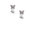 thumbnail image 2 of Delight Jewelry Silvertone Small Bride Heart Silvertone Antiqued Butterfly Post Earrings, 2 of 4