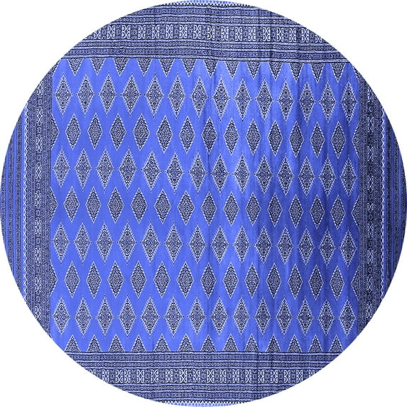 Ahgly Company Indoor Round Oriental Blue Industrial Area Rugs, 4' Round
