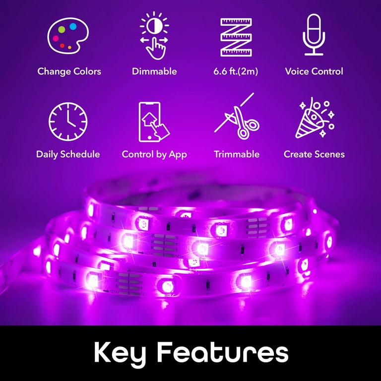 Geeni Prisma Strip USB Smart LED Strip Lights Indoor Outdoor Adhesive Strips Lights for TikTok Alexa and Google Assistant Compatible. No Hub