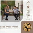 thumbnail image 2 of Outdoor 2-Person Wooden Adirondack Bench, Conversation Furniture Set with Patio Rustic Loveseat & Built-in Table, Carbonized Garden Bench Fire Pit Chair for Backyard Porch Pool Deck, 2 of 7