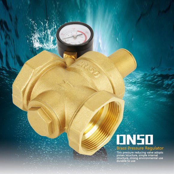 Pressure Reducer, Brass Pressure Reducing Valve, With Adjustable Gauge For Most Tap Water Equipment Home Use