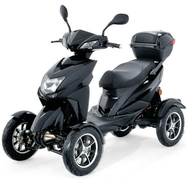 KFFKFF Heavy-Duty 4 Wheel Mobility Scooters for Seniors & Adults, 500W Powered Mobility Scooters Weight Capacity of 450lbs, 3-Speed Electric Mobility with Adjustable Seat and Lazy Back