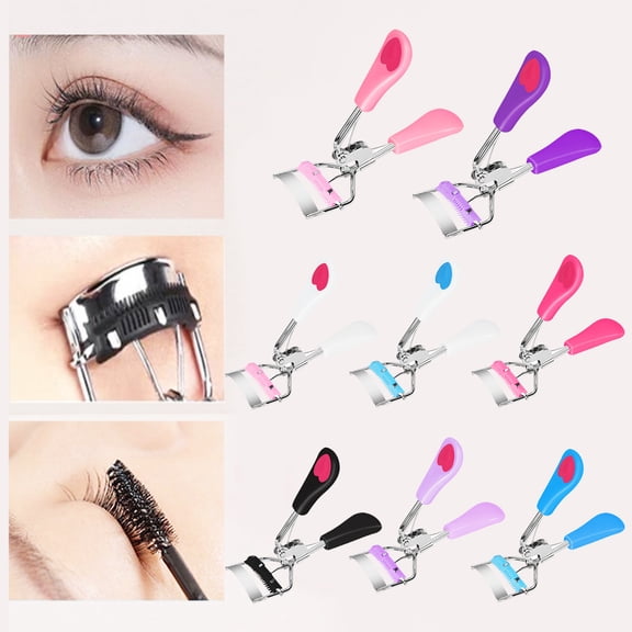 opvise Eyelash Curler Curl Super Wide-angle Curvature Peach Heart Fan Shape Eyelash Lifter with Comb Make Up Supply