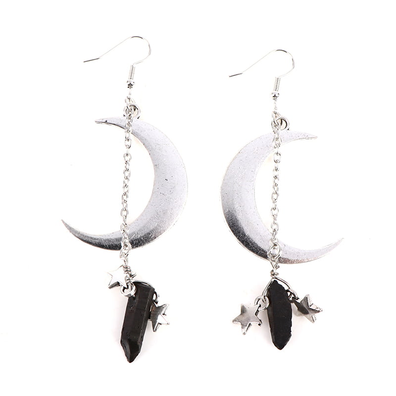 Witchie Earrings Quartz Earrings Fun Earrings Moon Earrings Gemstone Earrings