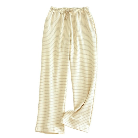 Women's Plush Lounge Pants with Elastic Waistband, Soft Sleepwear for Home Wear, Comfortable Relaxed Fit Sleep Pants, Cozy Thermal Pajama Bottoms for Indoor Relaxation, Warm House Pants for Women