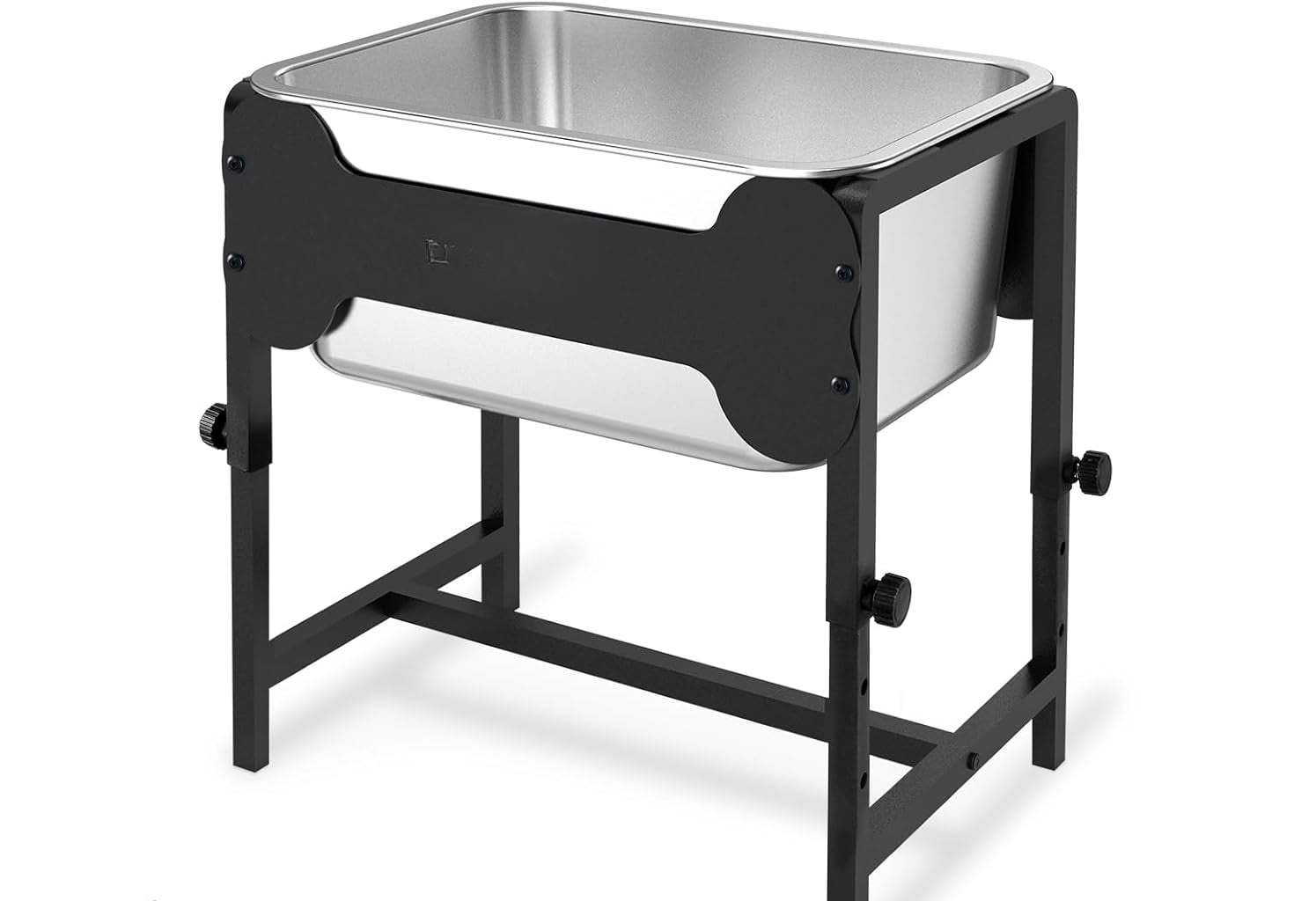 2.5 Gallon Adjustable Elevated Dog Water Bowl, Raised Stainless Steel Large Dog Bowl with 4 Height(11-17")， Full Metal Feeding Station for Relief Joint Pressure, Easy to Clean, Indoor & Outdoor