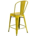 thumbnail image 6 of BizChair High Distressed Metal Indoor-Outdoor Counter Height Stool Yellow, 6 of 8