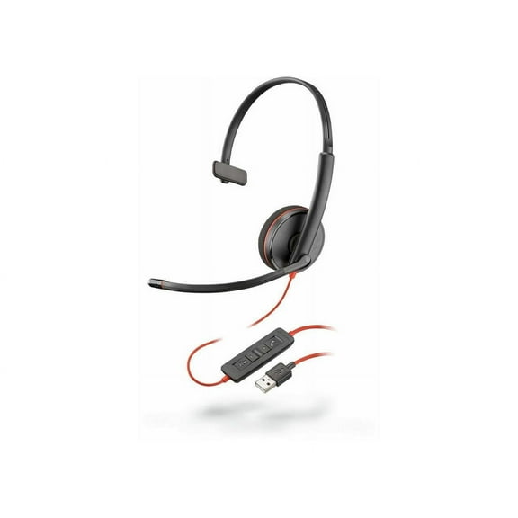 Poly Blackwire 3210 Monaural USB-A Headset - TAA-US - Black 8M3X3AA#ABA