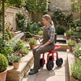 thumbnail image 3 of Costway Chariot de Jardin Roulant Siège de Travail Robuste avec Siège Pivotant à 360° et Hauteur Réglable Rouge, 3 of 10