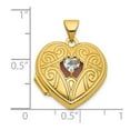 thumbnail image 2 of 14k Solid Gold Polished Aquamarine March 18mm Love Heart Locket Locket Necklace for Women, 2 of 2