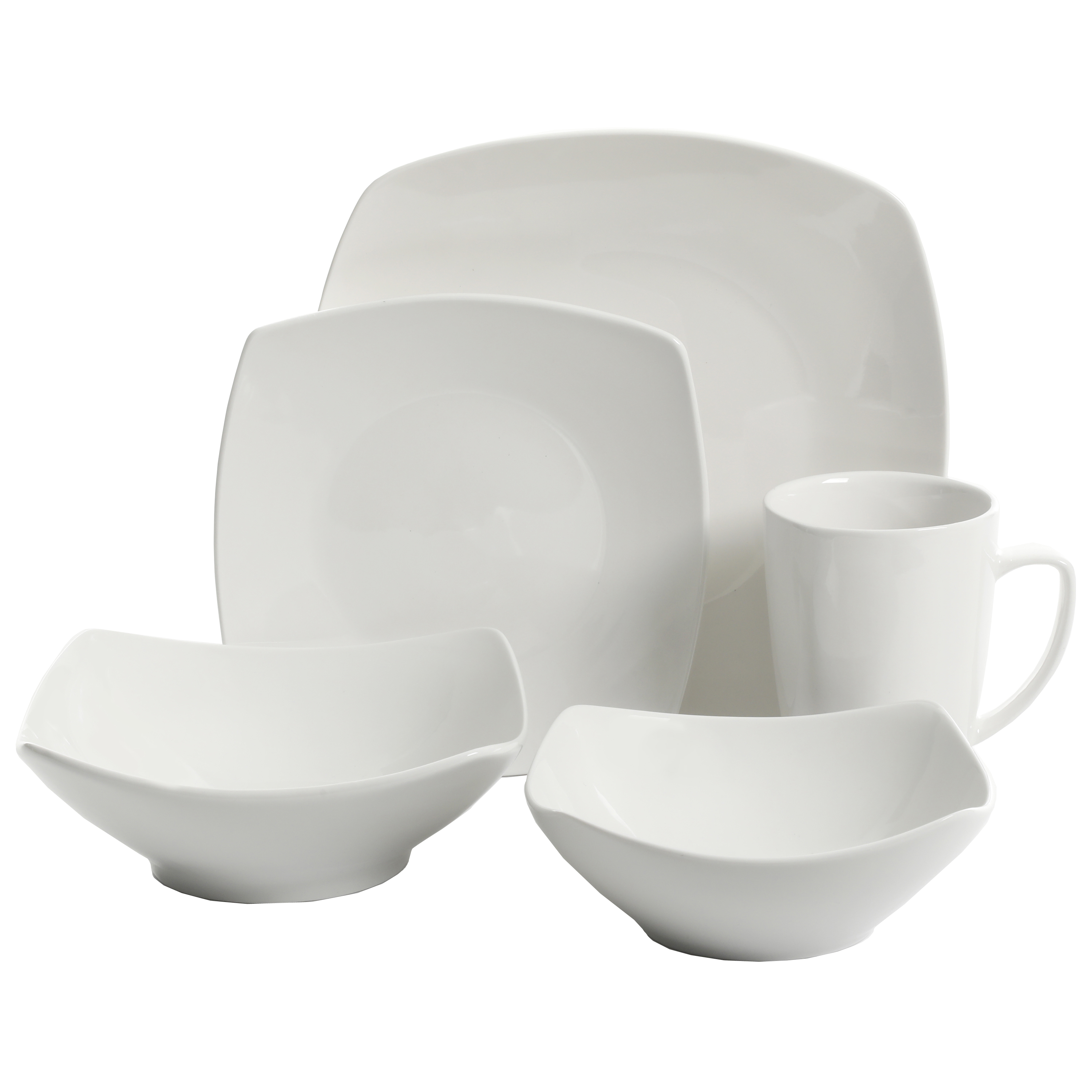 Gibson Home Everyday Square 40-Piece Stoneware Dinnerware Set photo 2