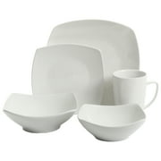 Gibson Home Everyday Square White Stoneware Dinnerware Set, 40-Piece