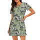 thumbnail image 1 of Balery Farm Cows Camisón de manga corta con cuello redondo para mujer, cómodo y elegante., 1 of 6