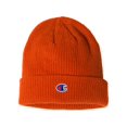 thumbnail image 1 of Champion Ribbed Knit Cuffed Beanie, One Size, Spicy Orange, 1 of 2